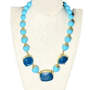 BANANA REPUBLIC Blue Stone Goldtone Necklace